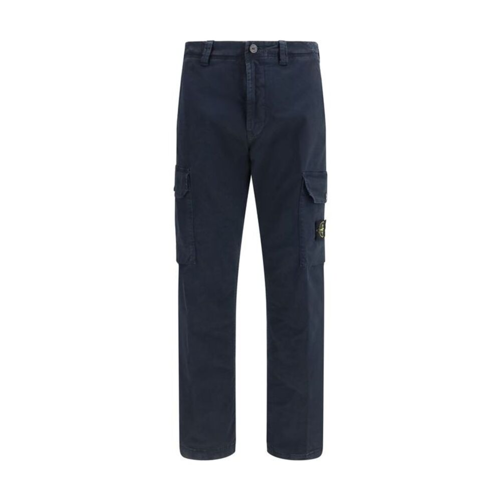 Stone Island Blue Cotton Cargo Men's Pants